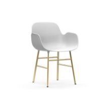 Bild von Normann Copenhagen Form Sessel SH: 44 cm – Weiß/Messing