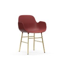 Bild von Normann Copenhagen Form Sessel SH: 44 cm – Rot/Messing