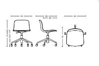 Bild von HAY AAC50 Bürostuhl mit Rollen, SH: 42–56 cm – Weiß/Weißes Aluminium