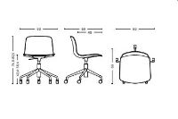 Bild von HAY AAC50 Bürostuhl mit Rollen SH: 42-56 cm – Pastellgrün/Schwarzes Aluminium