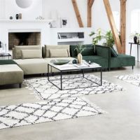 Bild von House Doctor Riba Teppich 200x90 cm - Weiß/Schwarz OUTLET