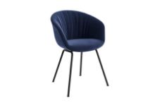 Bild von HAY AAC27 Soft About a Chair Esszimmerstuhl Vollgepolstert mit Armlehnen SH: 46 cm – Schwarz pulverbeschichteter Stahl/Lola Navy