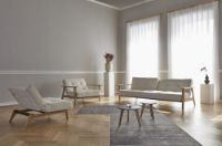 Bild von Innovation Living Splitback Frej Schlafsofa L: 232 cm – Eiche/Bouclé Off White