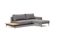 Bild von Innovation Living Bragi Schlafsofa m. Seitenbord L: 265 cm – Mat Sort/Flashtex Hellgrau