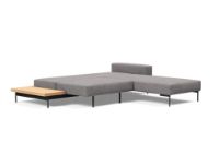 Bild von Innovation Living Bragi Schlafsofa m. Seitenbord L: 265 cm – Mat Sort/Flashtex Hellgrau