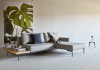 Bild von Innovation Living Bragi Schlafsofa m. Seitenbord L: 265 cm – Mat Sort/Flashtex Hellgrau