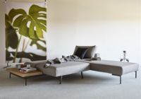 Bild von Innovation Living Bragi Schlafsofa m. Seitenbord L: 265 cm – Mat Sort/Flashtex Hellgrau