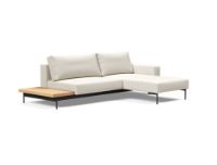 Bild von Innovation Living Bragi Schlafsofa mit Beistelltisch L: 265 cm – Mattschwarz/Bouclé Off White