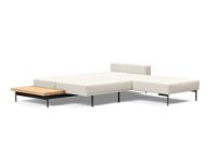 Bild von Innovation Living Bragi Schlafsofa mit Beistelltisch L: 265 cm – Mattschwarz/Bouclé Off White