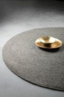 Bild von HC Carpets Stavanger Handgefertigter Teppich Ø: 200 cm – Dunkelgrau