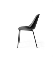 Bild von Audo Copenhagen Harbour Side Dining Chair SH: 45 cm – Schwarze Schale / Schwarzes Stahlgestell