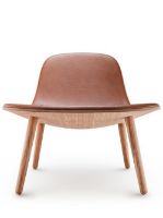 Bild von Eva Solo Abalone Lounge Chair SH: 40 cm – Geölte Eiche/cognacfarbenes Leder