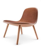 Bild von Eva Solo Abalone Lounge Chair SH: 40 cm – Geölte Eiche/cognacfarbenes Leder
