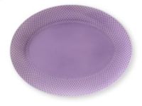 Bild von Lyngby Rhombe Ovale Servierschale aus Porzellan, 35 x 26,5 cm – Hellviolett