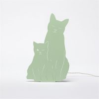 Bild von Goodnight Light Decoupage Kitties Lampe H: 33 cm - Mint OUTLET