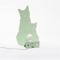 Bild von Goodnight Light Decoupage Kitties Lampe H: 33 cm - Mint OUTLET