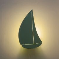 Bild von Goodnight Light Decoupage Bateau Lampe H: 32 cm - Mint OUTLET