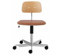 Bild von Montana Kevi 2533 Bürostuhl SH: 38–51 cm – Eiche/Chrom/Brandy Ultra-Leder