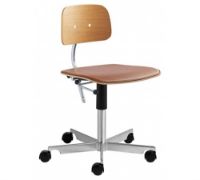 Bild von Montana Kevi 2533 Bürostuhl SH: 38–51 cm – Eiche/Chrom/Brandy Ultra-Leder