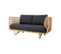 Bild von Cane-line Indoor Nest 2-Personen-Sofa L: 156 cm – Natürliches Rattan/Grau