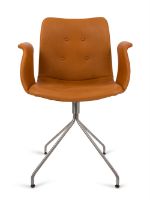 Bild von Bent Hansen Primum Sessel SH: 46 cm – Cognac Adrian Leder/Edelstahl mit Drehgestell