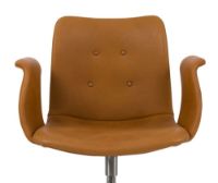 Bild von Bent Hansen Primum Sessel SH: 46 cm – Cognac Adrian Leder/Edelstahl mit Drehgestell