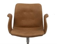 Bild von Bent Hansen Primum Sessel SH: 46 cm – Davos Brandy Leder/Edelstahl mit Drehgestell