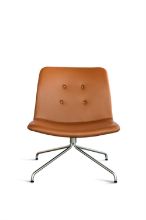 Bild von Bent Hansen Primum Loungesessel SH: 38 cm – Cognac Adrian Leder/Edelstahl mit Drehgestell