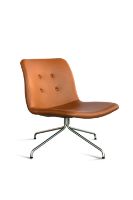 Bild von Bent Hansen Primum Loungesessel SH: 38 cm – Cognac Adrian Leder/Edelstahl mit Drehgestell