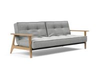 Bild von Innovation Living Splitback Frej Schlafsofa L: 232 cm – Eiche/Micro Check Grey