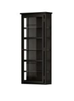 Bild von Lindebjerg Design Dark Oak N4 Vitrine mit rechts angeschlagener Tür 70 x 170 cm – Schwarz gebeizte Eiche