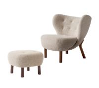 Bild von &Tradition Little Petra VB1 Loungechair & ATD1 Pouf – Geölter Walnuss/Karakorum 003