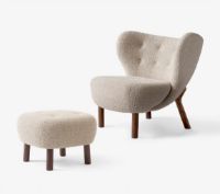 Bild von &Tradition Little Petra VB1 Loungechair & ATD1 Pouf – Geölter Walnuss/Karakorum 003