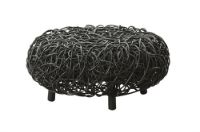 Bild von Cane-line Indoor Loop Fußhocker Ø: 50 cm – Schwarzes Rattan