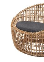 Bild von Cane-line Indoor Nest Rund Stühl SH: 38 cm – Natürliches Rattan/Grau