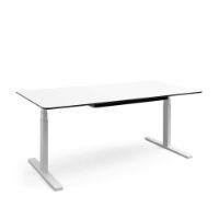 Bild von Paustian WD01 Schreibtisch 180x80 cm - Weißes Laminat/Weiß m. Schwarze Kanten