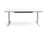 Bild von Paustian WD01 Schreibtisch 180x80 cm - Weißes Laminat/Weiß m. Schwarze Kanten