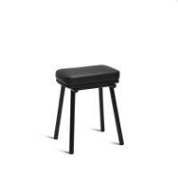 Bild von Please Wait to be Seated Tubby Tube Hocker Polsterung H: 50 cm – Schwarz/Savanne-Leder