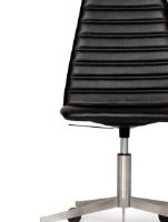 Bild von Paustian Spinal Chair 44 High Back SH: 43-55 cm - Chromgestell m. Rollen/schwarzes Sierra-Leder