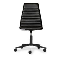 Bild von Paustian Spinal Chair 44 High Back SH: 43-55 cm - Schwarzes Gestell m. Rollen/schwarzes Sierra-Leder