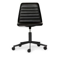 Bild von Paustian Spinal Chair 44 SH: 43-55 cm - Schwarze Basis m. Rollen/schwarzes Sierra-Leder