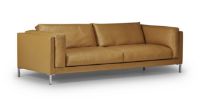 Bild von Juul 301 2,5 Pers. Sofa L: 240 cm – Prestige Cognac-Leder/gebürsteter Edelstahl