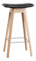 Bild von Andersen Furniture HC1 Barhocker SH: 67 cm – Schwarzes Leder/Eiche weiß pigmentiert