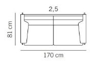 Bild von Skipper Capri 2,5-Personen-Sofa L: 170 cm Armlehne A – Stahl/Schwarzes Leder