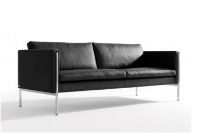 Bild von Skipper Capri 2,5-Personen-Sofa L: 156 cm Armlehne B – Stahl/Schwarzes Leder