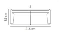 Bild von Skipper Capri 3-Personen-Sofa L: 216 cm Armlehne A – Stahl/Schwarzes Leder