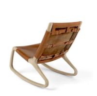 Bild von Mater Rocker Chair H: 78 cm – Whiskey-Leder/matt lackierte Eiche
