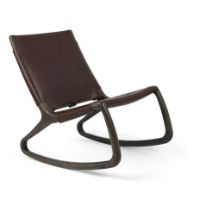 Bild von Mater Rocker Chair H: 78 cm – Mustang-Leder/ca. grau lackierte Eiche