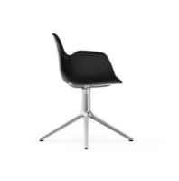 Bild von Normann Copenhagen Form Drehstuhl mit Armlehnen SH: 44 cm – Schwarz/Aluminium