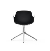 Bild von Normann Copenhagen Form Drehstuhl mit Armlehnen SH: 44 cm – Schwarz/Aluminium